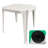 Mesa De Plastico Quadrada Padrão C/ Antiderrapante Praia Bar