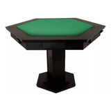 Mesa De Poker Carteado Com 2 Gavetas Em Mdf Preta Sextavada