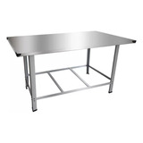 Mesa De Serviço E Manipulação Alimentos Tampo De Inox 130x55