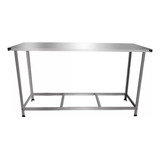 Mesa De Serviço E Manipulação Alimentos Tampo De Inox 145x55