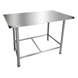 Mesa De Serviço E Manipulação Alimentos Tampo De Inox 70x70