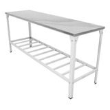 Mesa De Serviço Tampo Inox 190x55