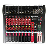 Mesa De Som Bluetooth Usb Mixer Mp3 Digital 8 Canais Le711