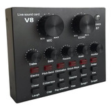 Mesa De Som Usb V8 Gravador Mixer Áudio Tik Tok Live