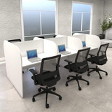 Mesa De Trabalho Call Center Para 6 Pessoas 2,77m Branco F5