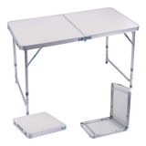 Mesa Dobrável Alumínio 120x60 Cm Vira Maleta Cor Branco