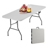 Mesa Dobrável Maleta Portátil 1,80m Camping, Pic Nic, Brin7