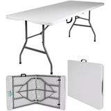 Mesa Dobravel Maxchief 1,80 M Vira Maleta Tampo Branco