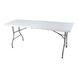 Mesa Dobrável Para Churrasco Maxchief 1,80 Mts C/alça Branco