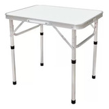 Mesa Dobrável Portátil Vira Maleta Camping Praia 60x45cm Cor Branco