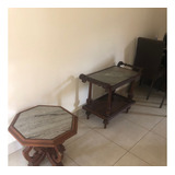 Mesa E Aparador De Madeira Com Tampo De Mármore