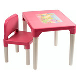 Mesa E Cadeira Infantil Rosa Princesas