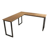 Mesa Em L Escritório Diretor Madeira 150x150cm Preta