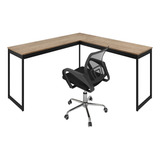 Mesa Em L Escrivaninha + Cadeira