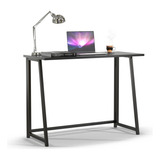 Mesa Escrivaninha Dobrável Home Office Em Aço Para Escritório E Quarto De Estudo Estilo Industrial Cor Preto