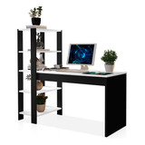 Mesa Escrivaninha Home Milão Industrial Rofemar Moveis Cor Branco