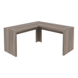 Mesa Escrivaninha L Canto Escritório Quarto Marrom Madeira