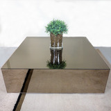 Mesa Espelho Bronze Lapidado 80x80x27