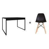 Mesa Home Office Compacta Pequena + Cadeira Preta Ask