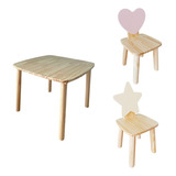 Mesa Infantil Com 2 Cadeiras Madeira Pinus