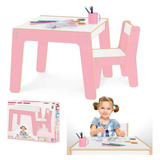 Mesa Infantil De Madeira Com 1