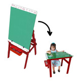Mesa Infantil E Lousa Quadro Negro Conversível 2 Em 1
