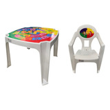 Mesa Infantil Educativa Com 2 Cadeiras Poltronas Plastico