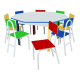 Mesa Infantil Oitavada Com 8 Cadeiras