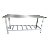 Mesa Inox 1,80x70 Serviço Industrial + Paneleira Reforçada