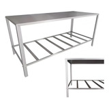 Mesa Inox 120x53x84cm Aço Inoxidável Alta Durabilidade Fácil