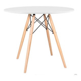 Mesa Jantar Charles Eames Tampo Madeira 100cm