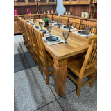Mesa Jantar Madeira Maciça 3;00 Mt +12 Cadeiras 