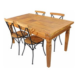 Mesa Jantar Madeira Marchetada 1,6m + 4 Cadeiras Florença