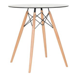 Mesa Jantar Redonda Eames Eiffel Tampo Vidro Incolor 70 Cm