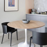 Mesa Jantar Tulipa Saarinen Redonda 90cm Laca Ou Madeira