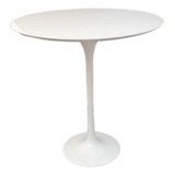 Mesa Lateral Tulipa Saarinen Redonda 41 Cm Laqueada Branco