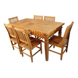 Mesa Machetada Para Jantar 1,60m 6 Cambury - Peroba Rosa