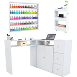 Mesa Manicure L+ Expositores De Esmalte Premium, Oferta Top