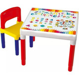 Mesa Mesinha Didática Infantil Escolar Bell Toy C/ Cadeira