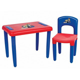 Mesa Mesinha Infantil Com Cadeira Azul Max - Magic Toys 