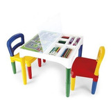 Mesa Mesinha Infantil Didática Com 2 Cadeiras Poliplac