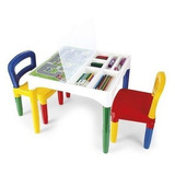 Mesa Mesinha Infantil Didática Com 2 Cadeiras Poliplac