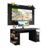 Mesa Para Computador Gamer E Painel Tv Madesa - Preto Xamdfc0200028n