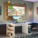 Mesa Para Computador Gamer E Painel Tv Madesa Branco/rustic