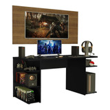 Mesa Para Computador Gamer Painel Para Tv Até 50 Madesa Pr Cor Preto/rustic Xamdfc020001d8