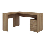 Mesa Para Escritório 2 Gavetas Me4129 Amêndoa - Tecno Mobili