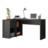 Mesa Para Escritório 2 Gavetas Preto