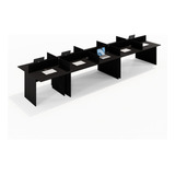 Mesa Para Escritório Call Center 10 Lugares 4,50x1,20 Preta