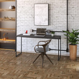 Mesa Para Escritório Diretor 1,50m Dynamica Cor Carvalho Dark / Est.preta
