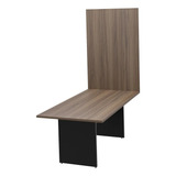 Mesa Para Reunião Tampo 40mm Com Painel Tv Ameixa Negra